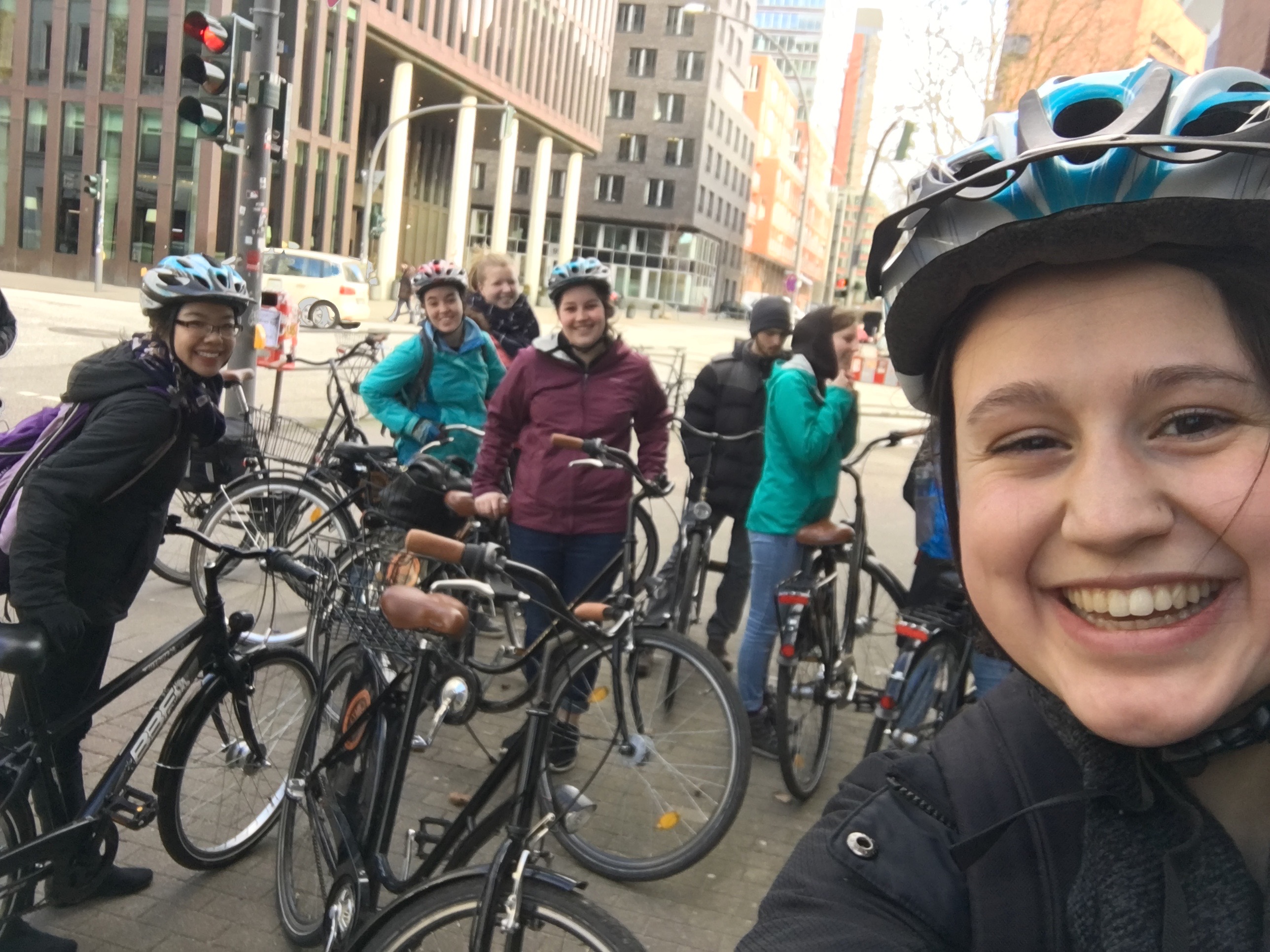 During our bike tour in Hamburg 