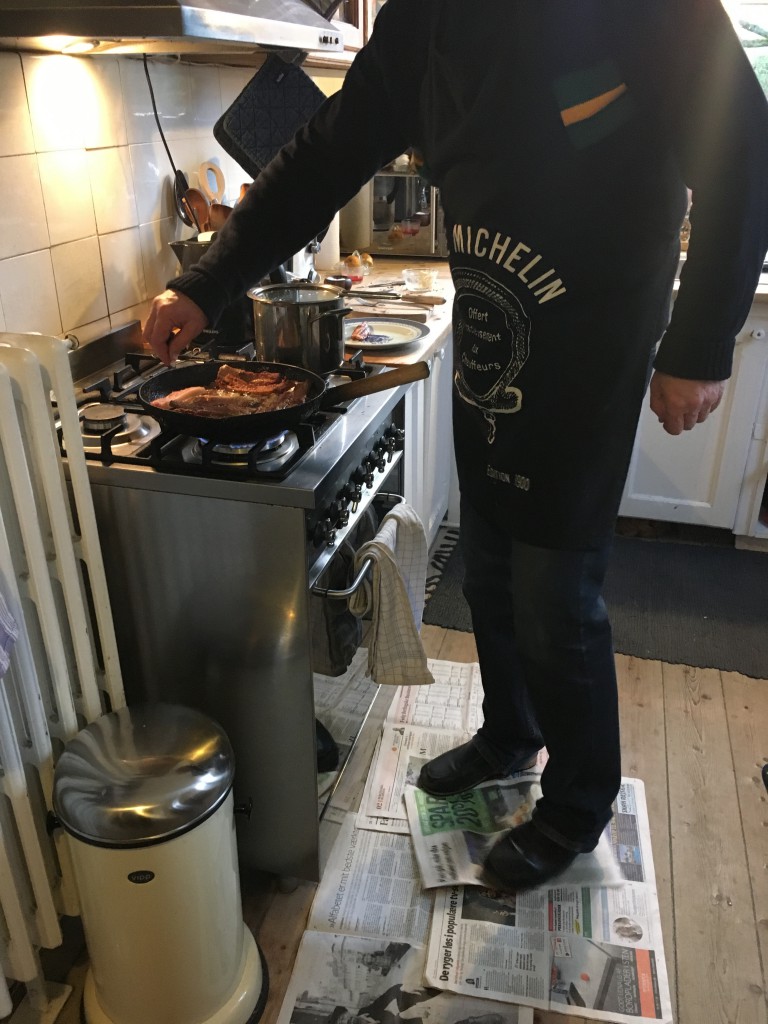 adding salt to make sure it gets crispy