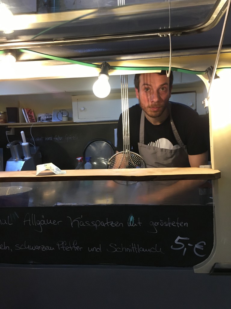 the owner caught in the "making" stage of spatzle